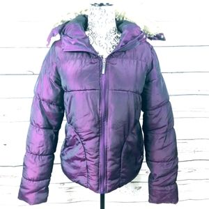 Bench Iridescent Hooded Winter Jacket Faux Fur S